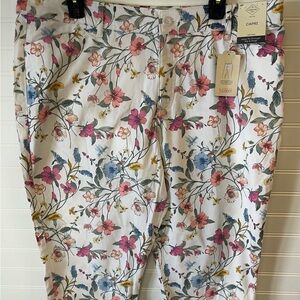 ST. JOHNS BAY Sz 18P NWT Capri Co Floral w/Pockets Slender Tummy Control Y2K